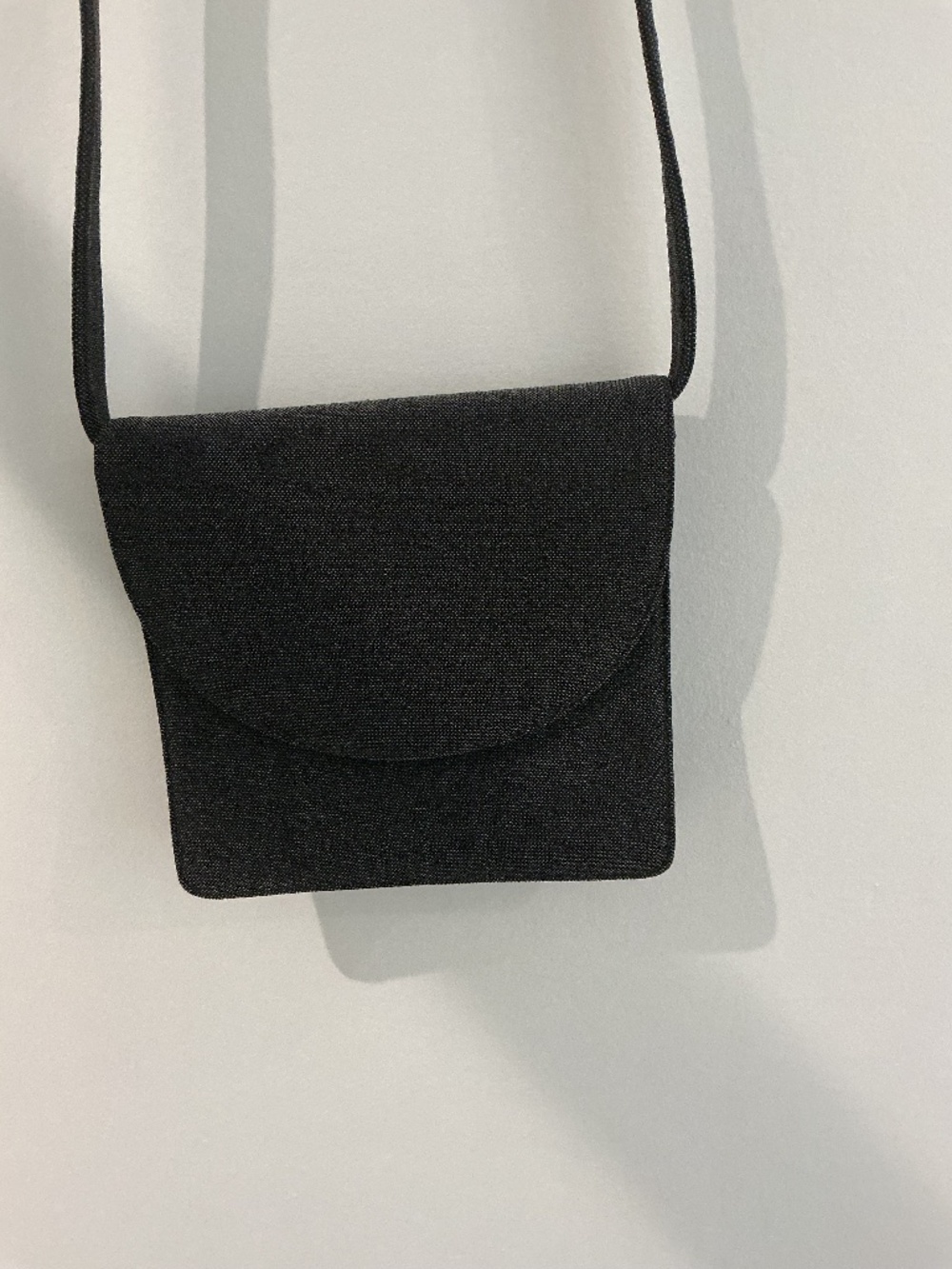 Vintage Browns Couture Dark Grey Woven Cloth Crossbody Handbag